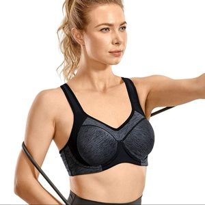 SYROKAN Women's Full Support High Impact Racerback Bra